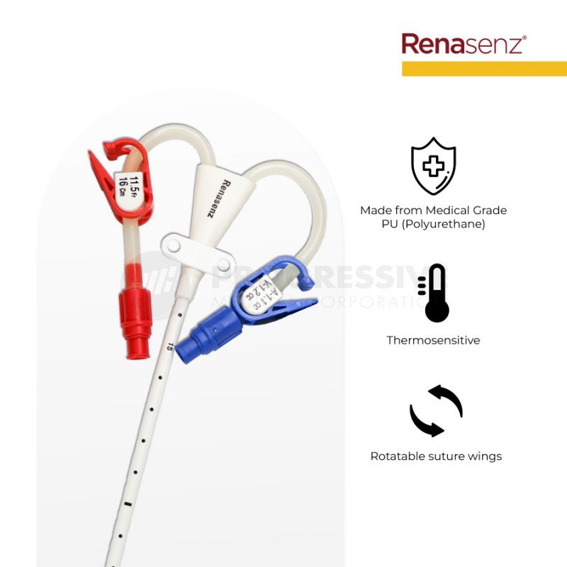 Renasenz Hemodialysis Kit 2-Lumen Fr 11.5x16cm Curved Standard