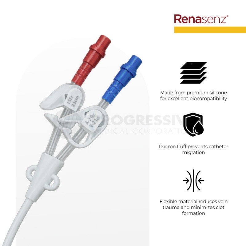 Renasenz Hemodialysis Kit 2-Lumen Fr15 x 23cm Long Term