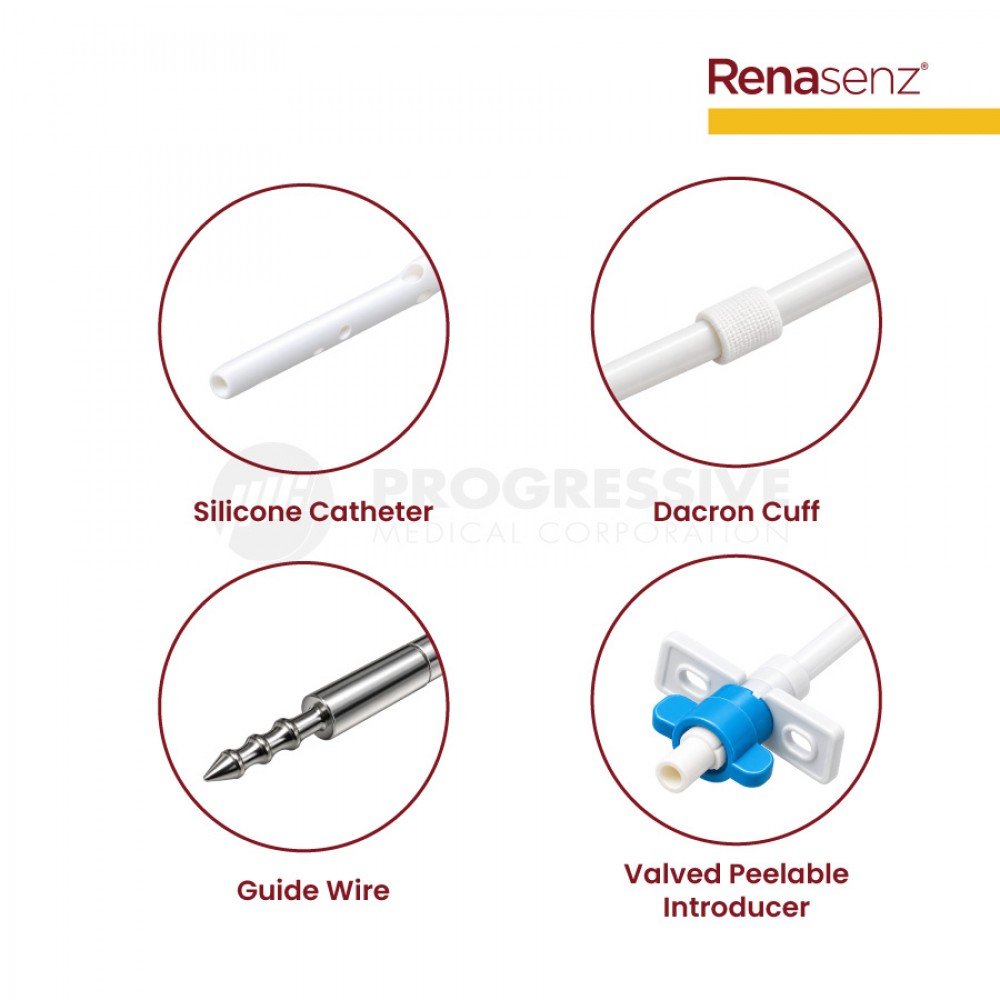 Renasenz Hemodialysis Kit 2-Lumen Fr15 x 23cm Long Term