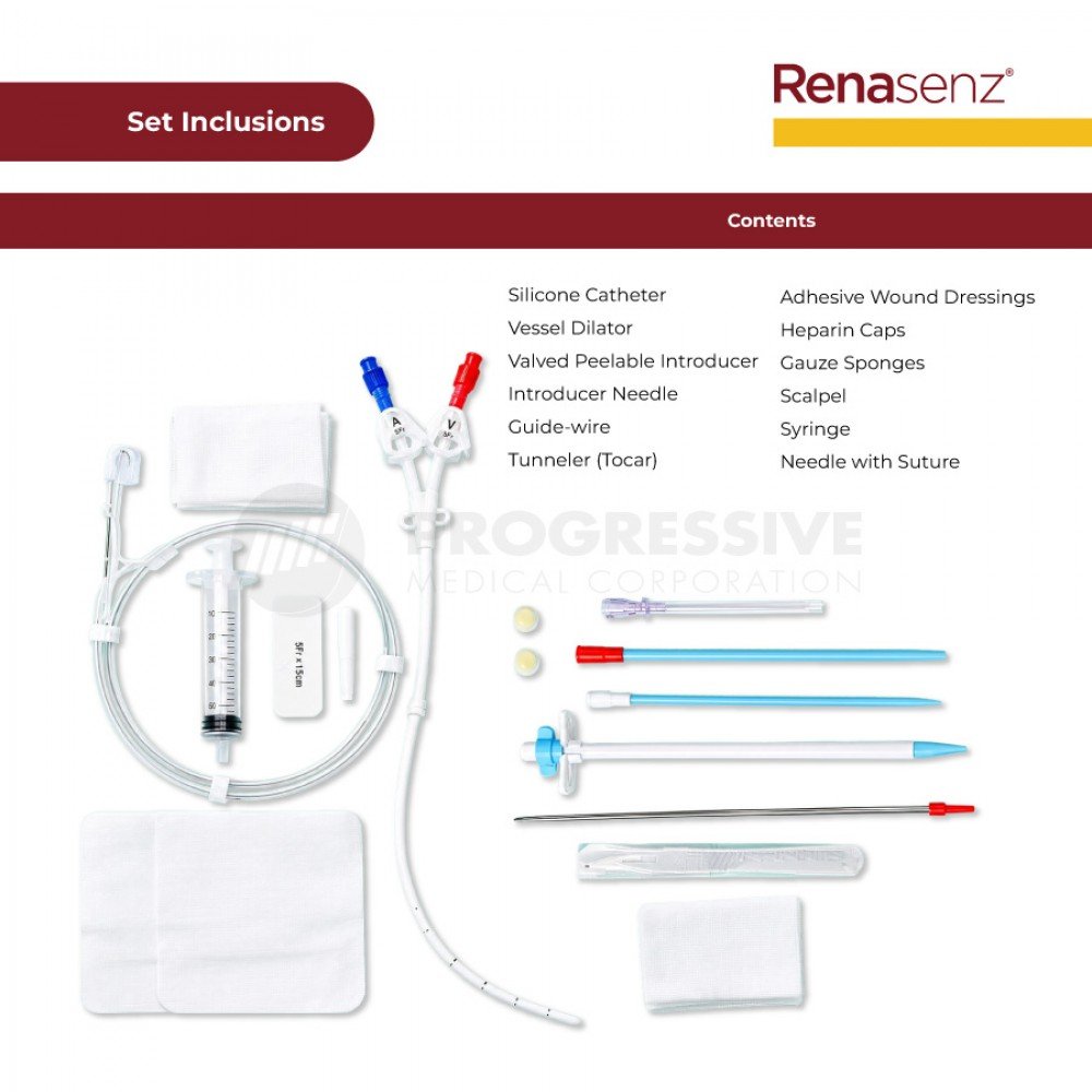 Renasenz Hemodialysis Kit 2-Lumen Fr15 x 23cm Long Term