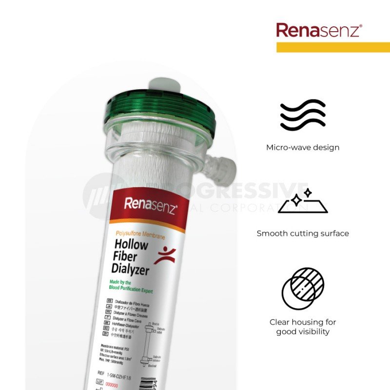Renasenz Hollow Fiber Dialyzer (High Flux) RH18