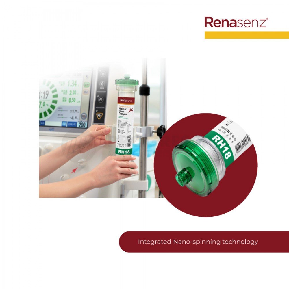 Renasenz Hollow Fiber Dialyzer (High Flux) RH18