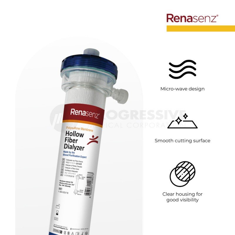 Renasenz Hollow Fiber Dialyzer (Low Flux High Performance Dialyzer) R18 and R15