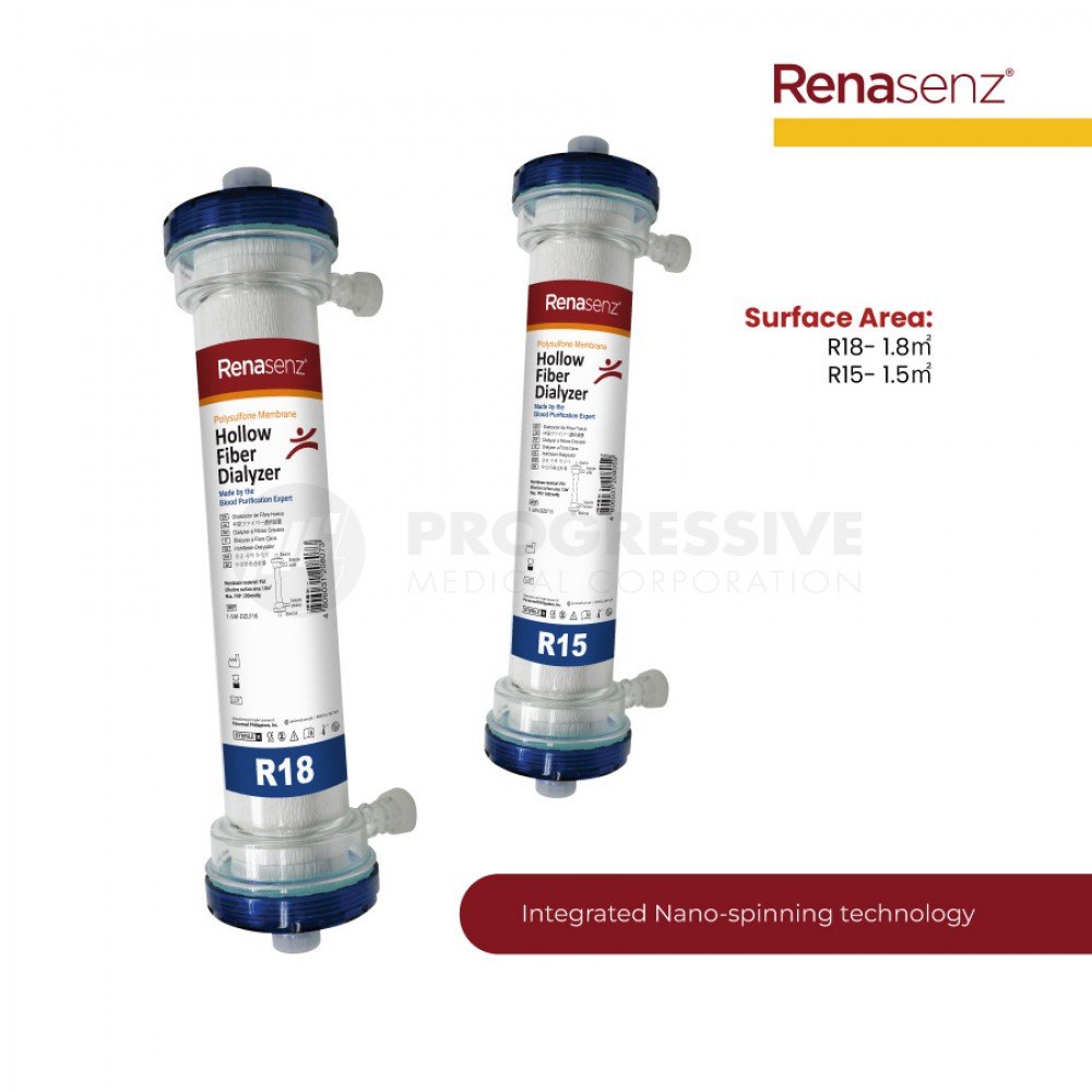 Renasenz Hollow Fiber Dialyzer (Low Flux High Performance Dialyzer) R18 and R15