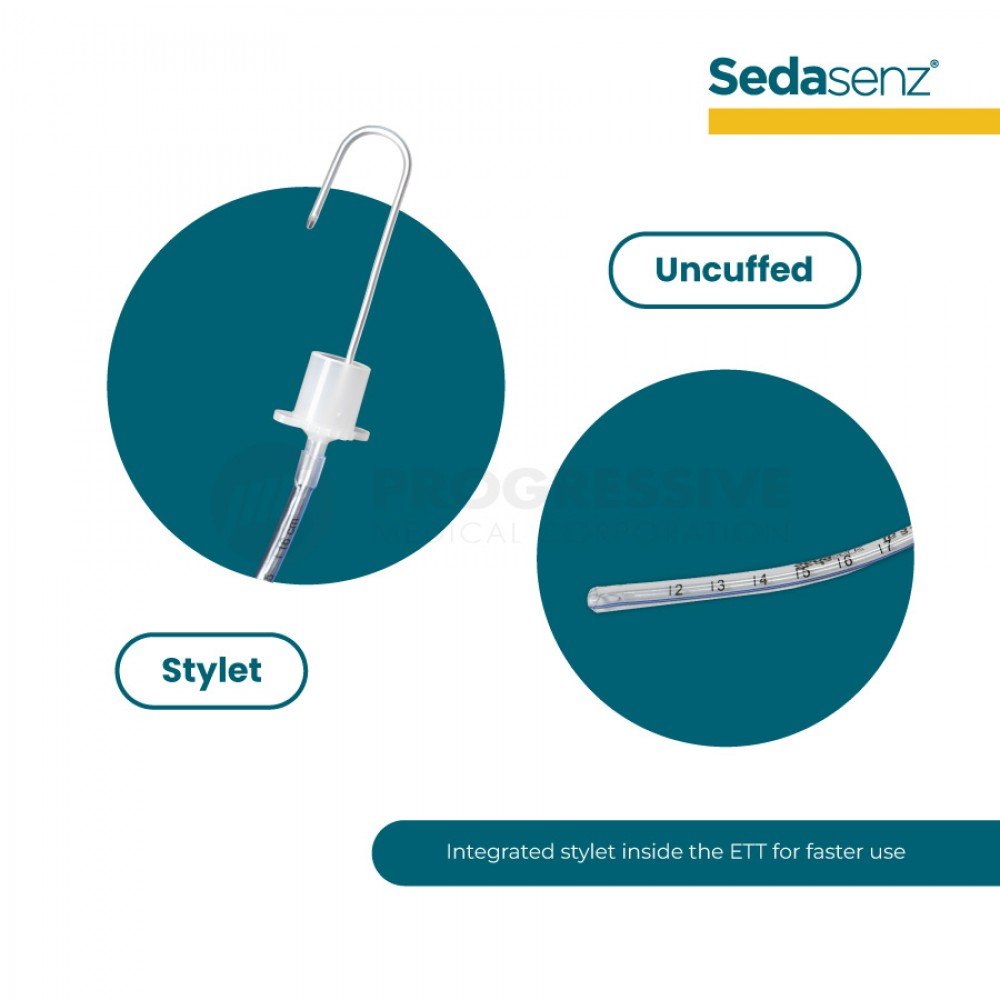 Sedasenz Pre-loaded Endotracheal Tube, uncuffed  (sold by box of 10s)