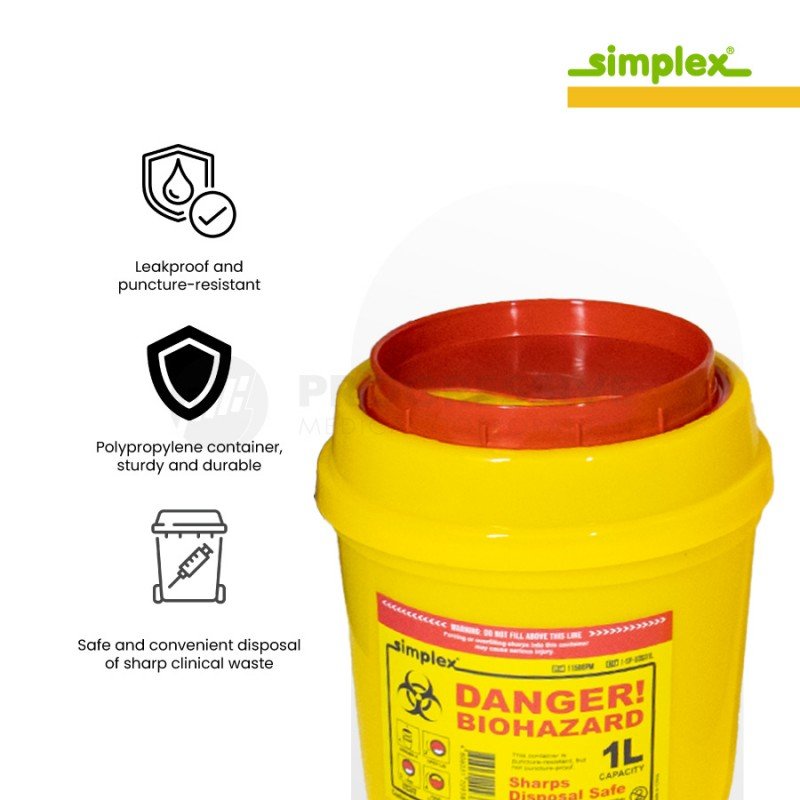 Simplex Sharps Disposal Safe 1L