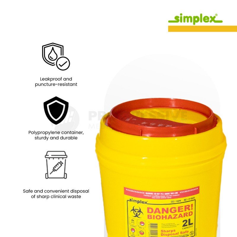 Simplex Sharps Disposal Safe 2L