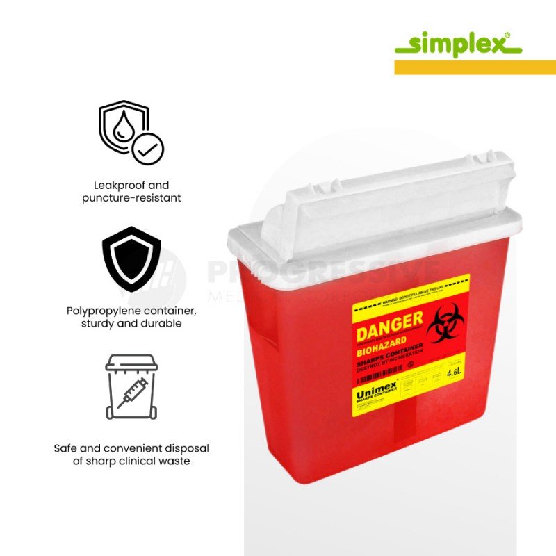Simplex Sharps Disposal Safe 4.6L
