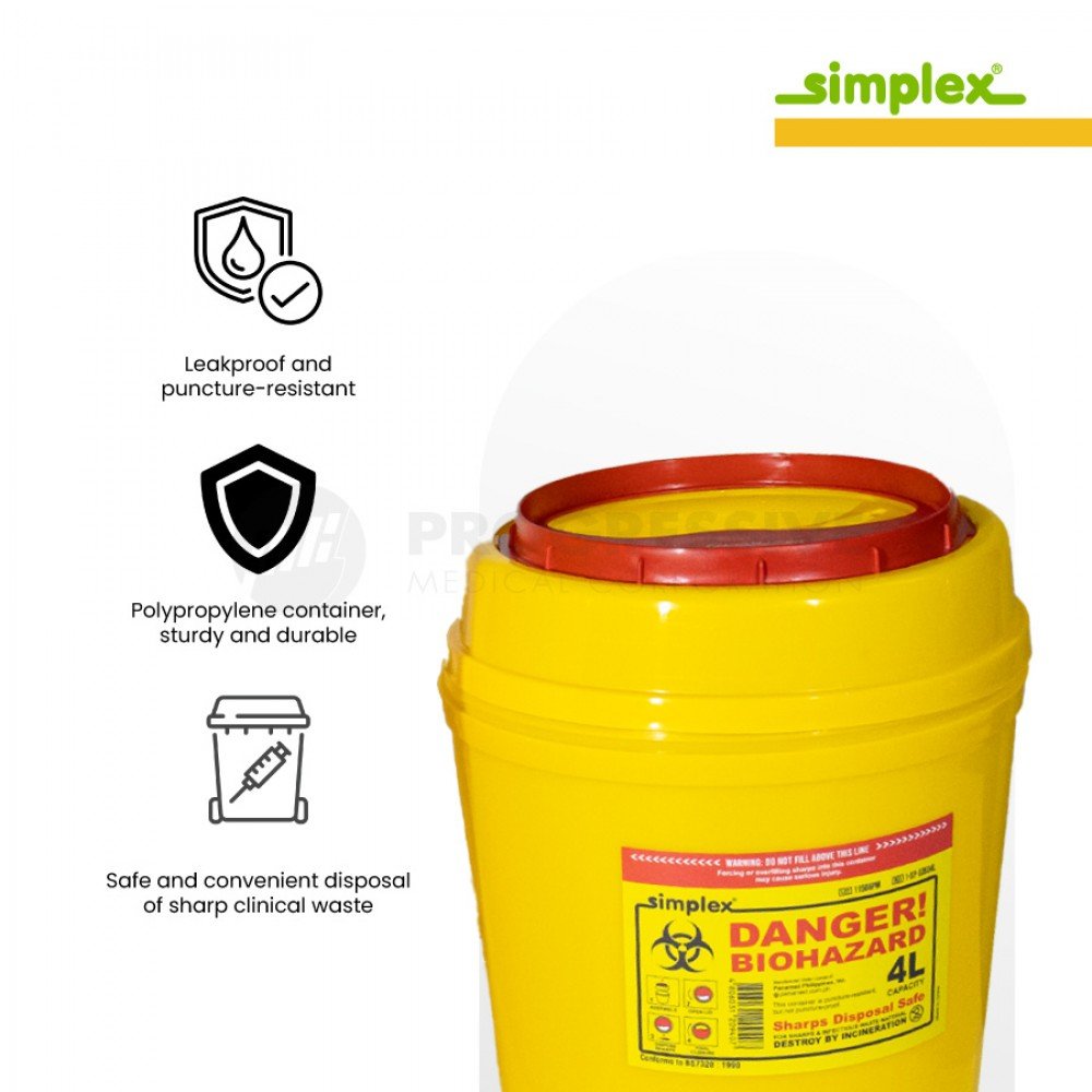 Simplex Sharps Disposal Safe 4L