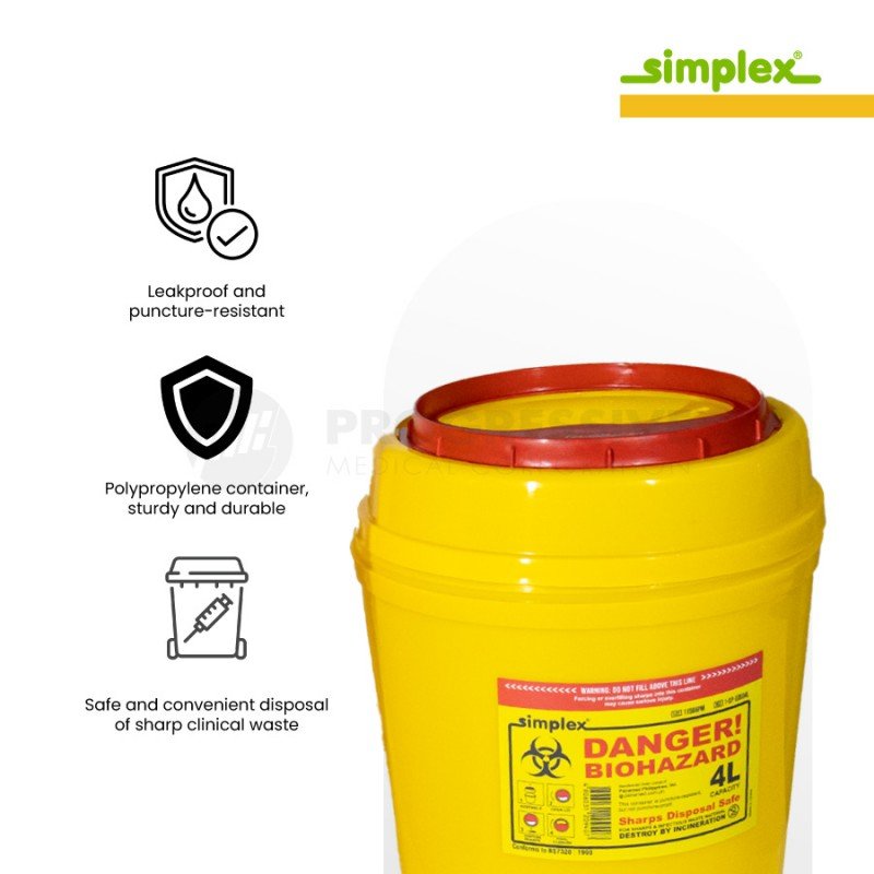 Simplex Sharps Disposal Safe 4L