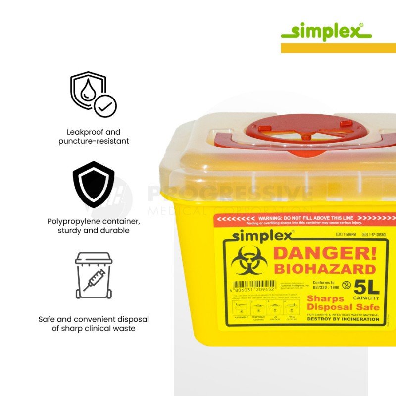 Simplex Sharps Disposal Safe 5L