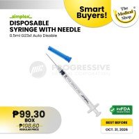 Smart Buyers - Simplex Auto Disable Syringe w/ Needle, 0.5cc, G-23x1 (100's)
