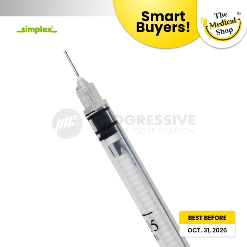Smart Buyers - Simplex Auto Disable Syringe w/ Needle, 0.5cc, G-23x1 (100's)