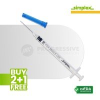 Simplex Auto Disable Syringe w/ Needle, 0.5cc, G-23x1 (100's)