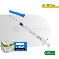 Simplex Auto Disable Syringe w/ Needle, 0.5cc, G-23x1 (100's)