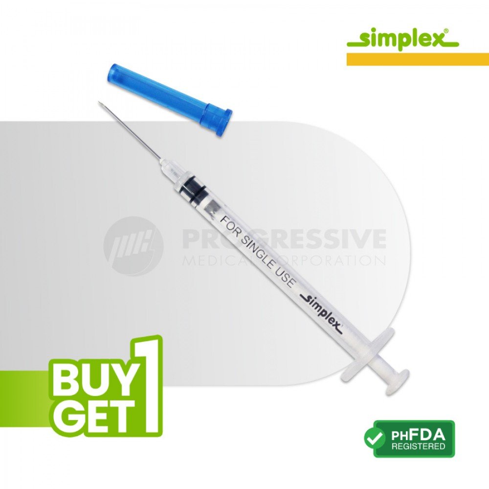 Simplex Auto Disable Syringe w/ Needle, 0.5cc, G-23x1 (100's)