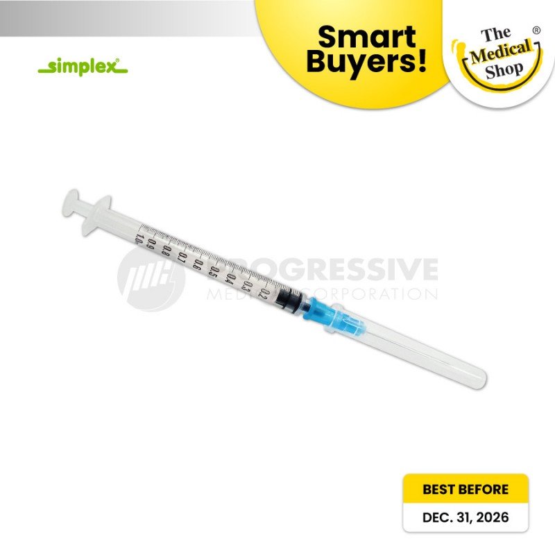 Smart Buyers - Simplex Disposable Syringe w/ Needle, 1cc G23 x 1 LS (Sold by box of 100s)