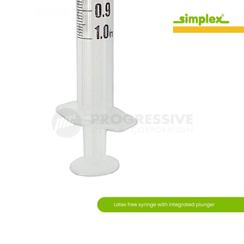 Simplex Disposable Syringe w/ Needle, 1cc G23 x 1