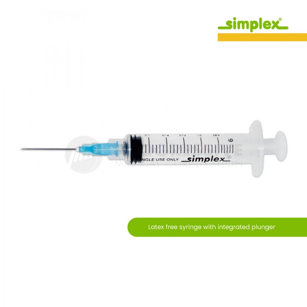Simplex Disposable Syringe with Needle 5cc G21 x 1 LL, Sold by box of 100's Simplex Disposable Syringe with Needle 5cc G21 x 1 LL, Sold by box of 100's