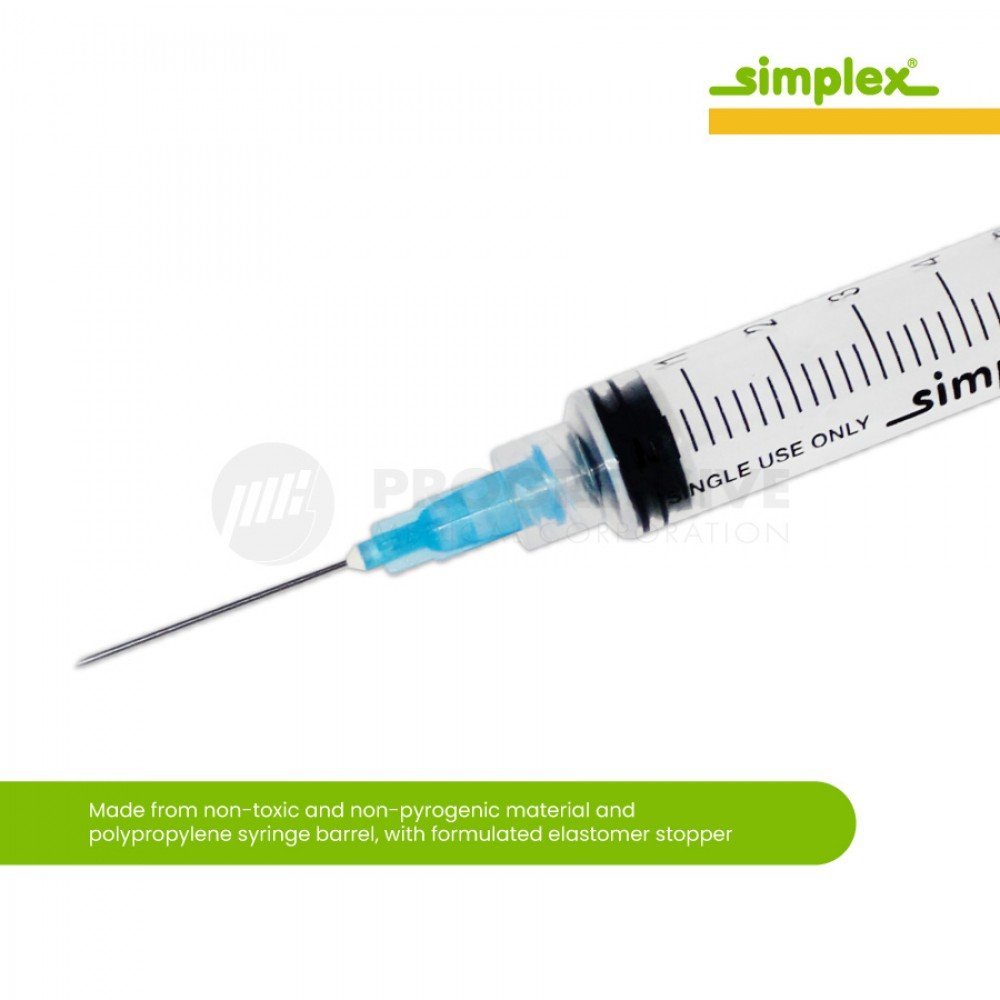 Simplex Disposable Syringe with Needle 5cc G21 x 1 LL, Sold by box of 100's Simplex Disposable Syringe with Needle 5cc G21 x 1 LL, Sold by box of 100's
