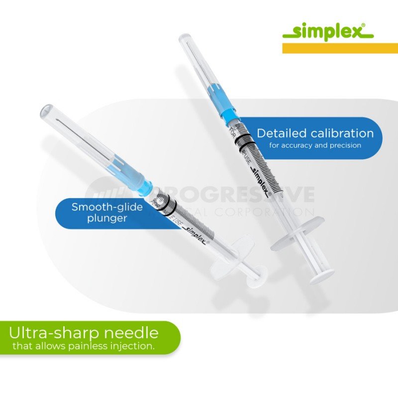 Simplex Disp Safety Syringe,  0.3cc-0.5cc, G-23 x1 (100's)
