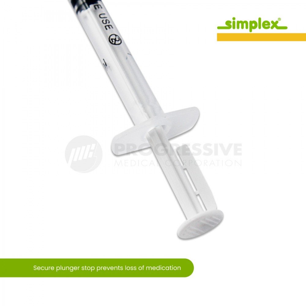 Simplex Disp Safety Syringe, 0.3cc-0.5cc, G-23 x1 (100's) Simplex Disp Safety Syringe, 0.3cc-0.5cc, G-23 x1 (100's)