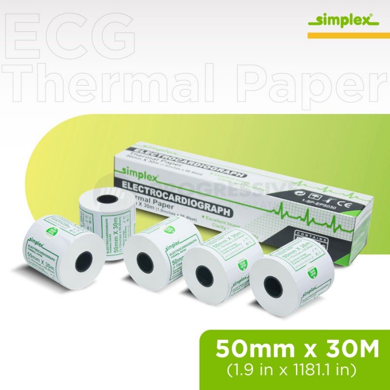 Simplex ECG Thermal Paper, 50mm x 30M (sold per roll)