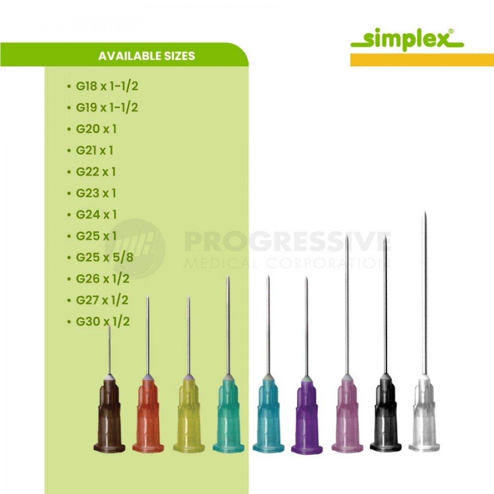 Simplex Disposable Needles (Sold by box of 100s) Simplex Disposable Needles (Sold by box of 100s)