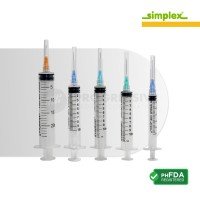 Simplex Disposable Syringe with Needle, Sold by box of 100's