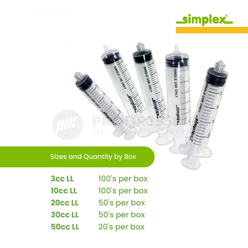 Simplex Disposable Syringe, (Sold by box)