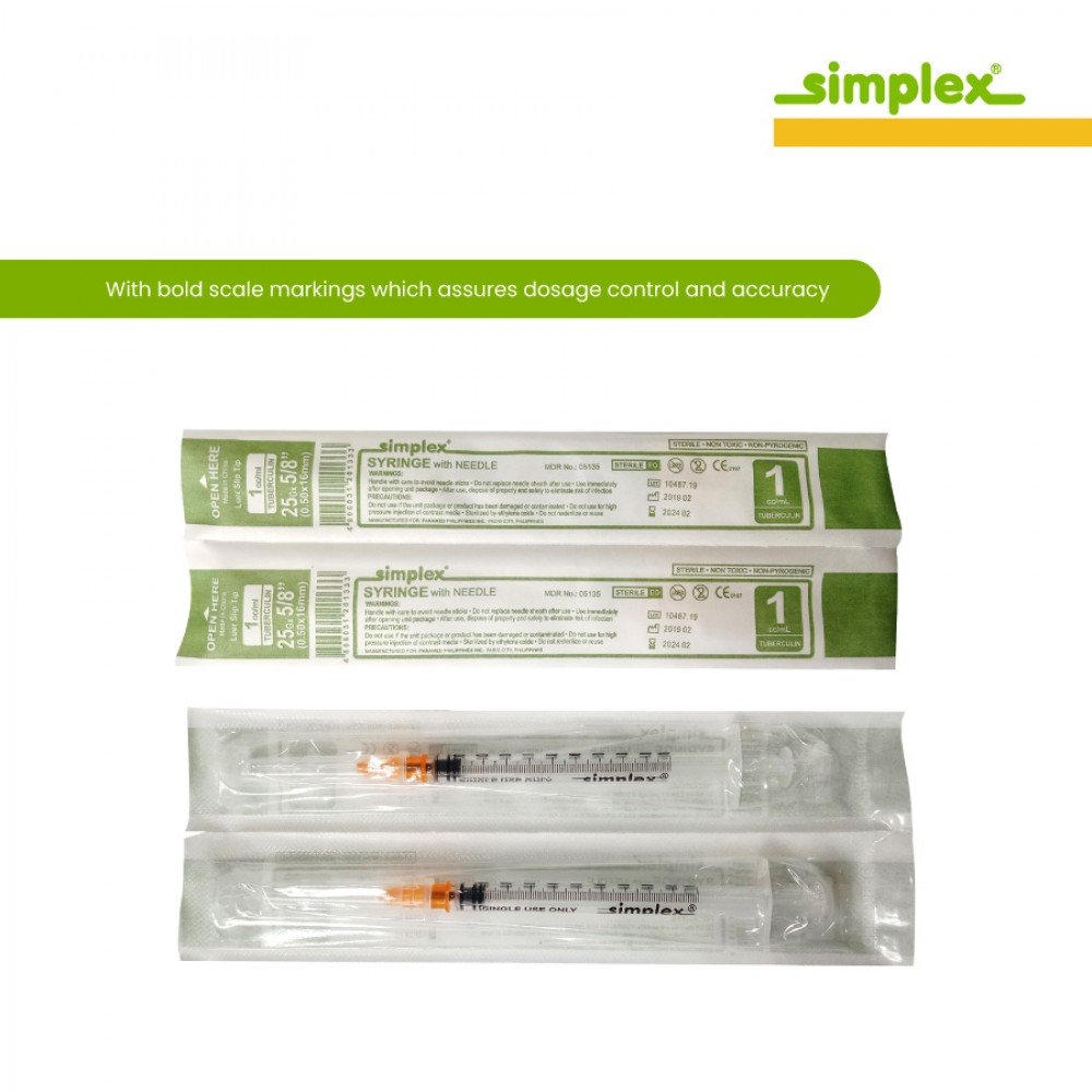 Simplex Tuberculin Syringe w/ Needle 1cc Simplex Tuberculin Syringe w/ Needle 1cc