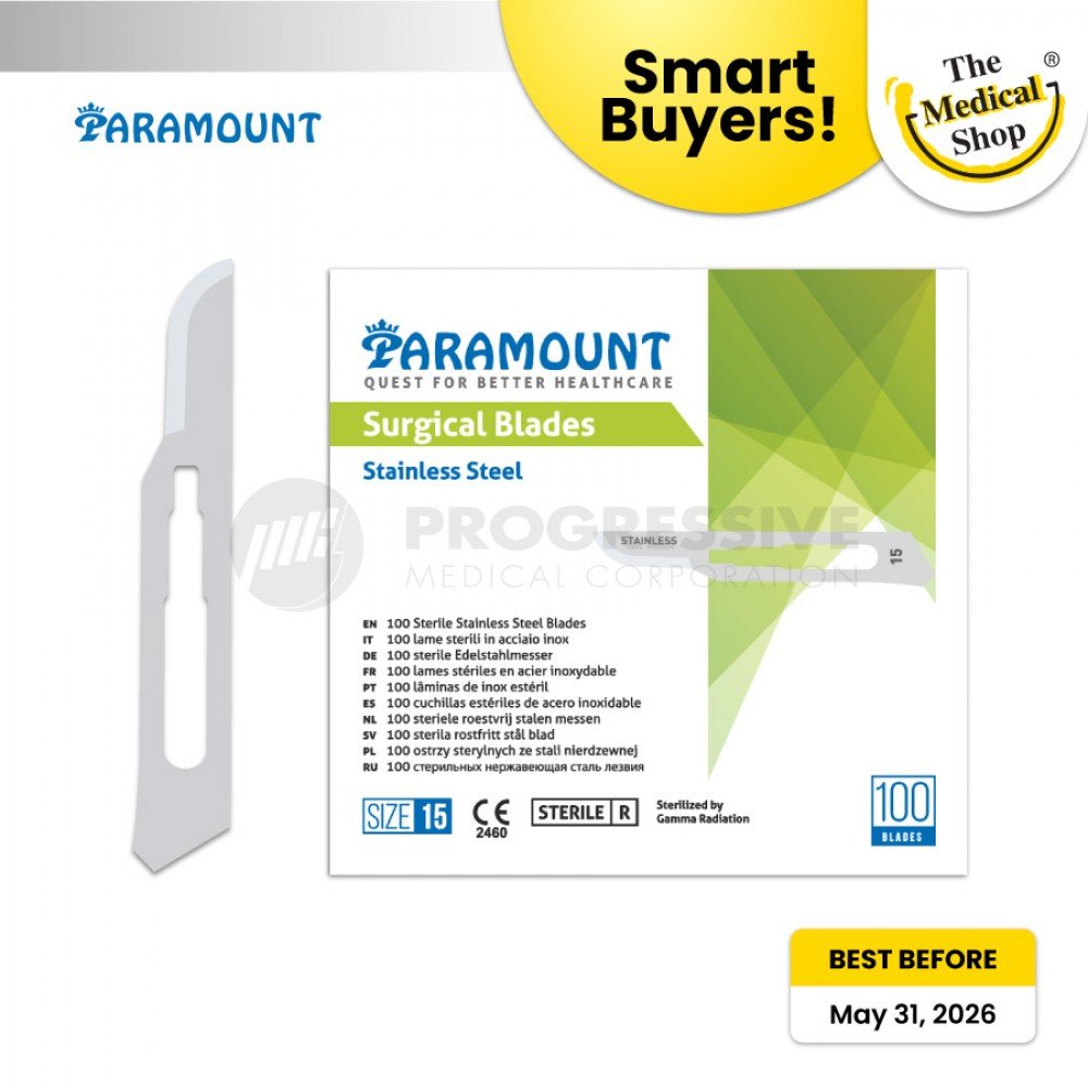 Smart Buyers - Paramount Sterile Surgical Blade SS 15  (sold by box of 100s)