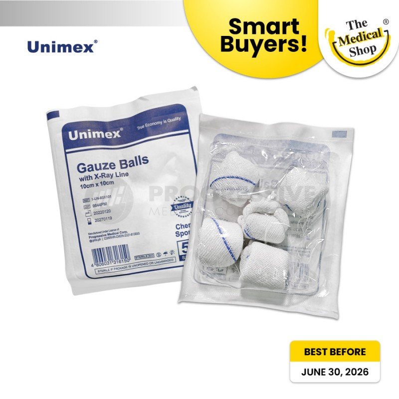 Smart Buyers - Unimex Gauze Balls with X-ray Line, Cherry (Sold by pack of 5s)
