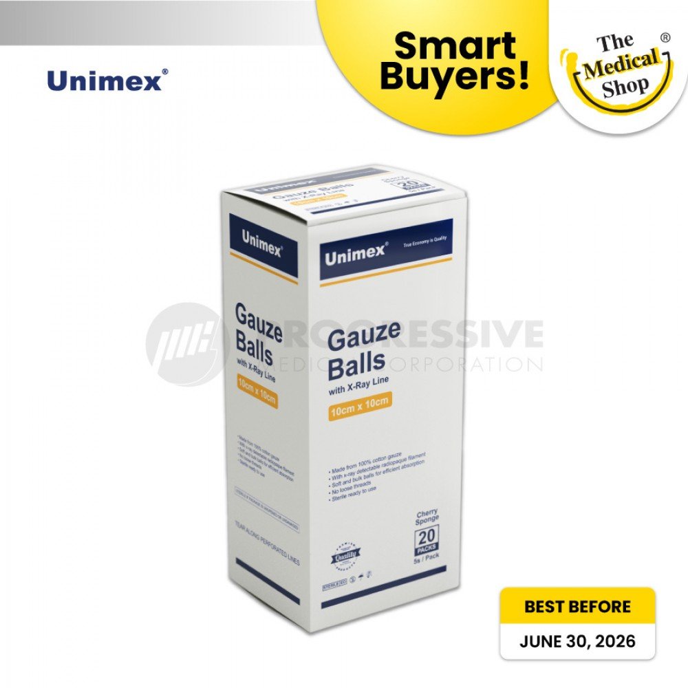 Smart Buyers - Unimex Gauze Balls with X-ray Line, Cherry (Sold by pack of 5s)