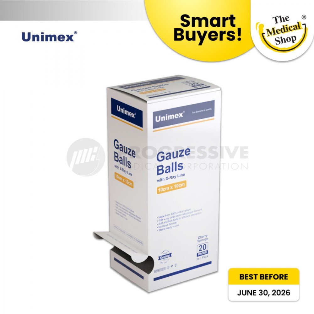 Smart Buyers - Unimex Gauze Balls with X-ray Line, Cherry (Sold by pack of 5s)