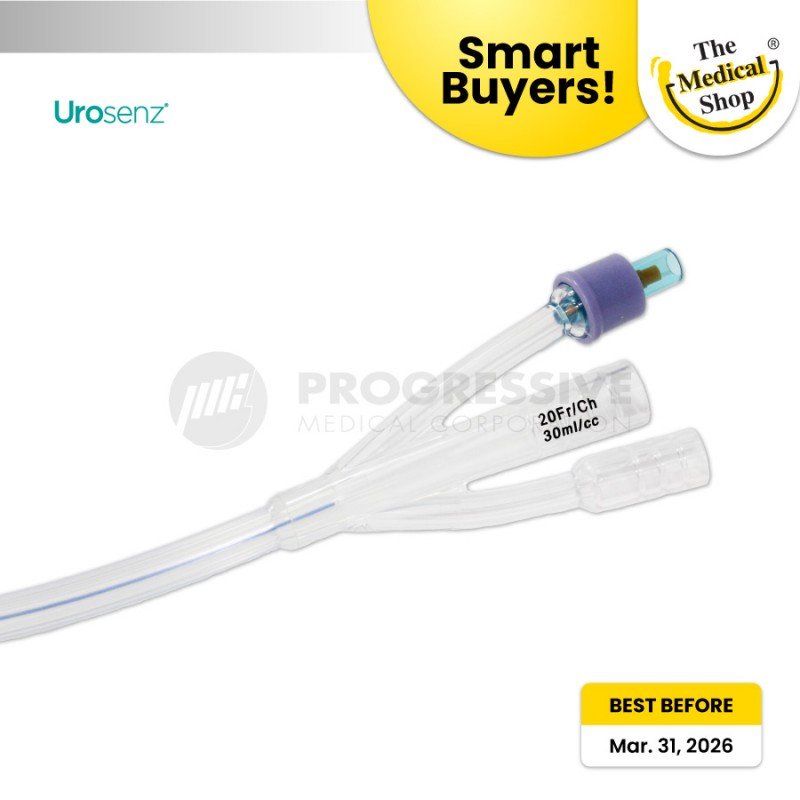 Smart Buyers - Urosenz Silicone Foley Catheter, 3-Way Fr-20 (Sold by 10s)