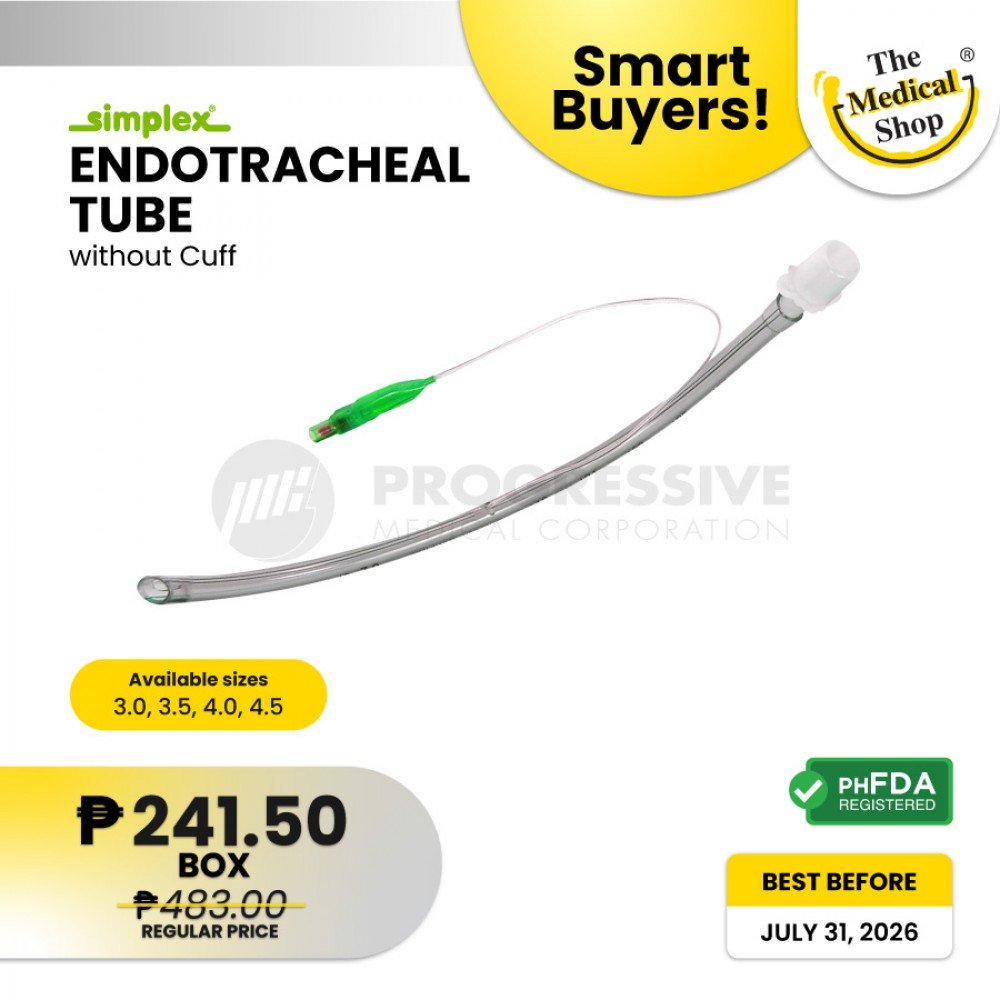Smart Buyers - Simplex Endotracheal Tube, Uncuffed (Sold by box of 10s)