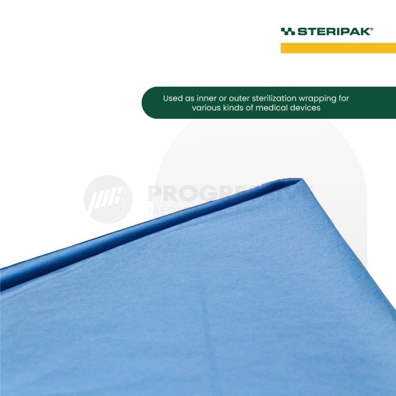 Steripak Crepe Paper Wrapping Sheets (Blue) 500s