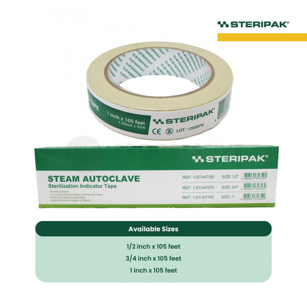 Steripak Steam Autoclave Sterilization Indicator Tape Steripak Steam Autoclave Sterilization Indicator Tape
