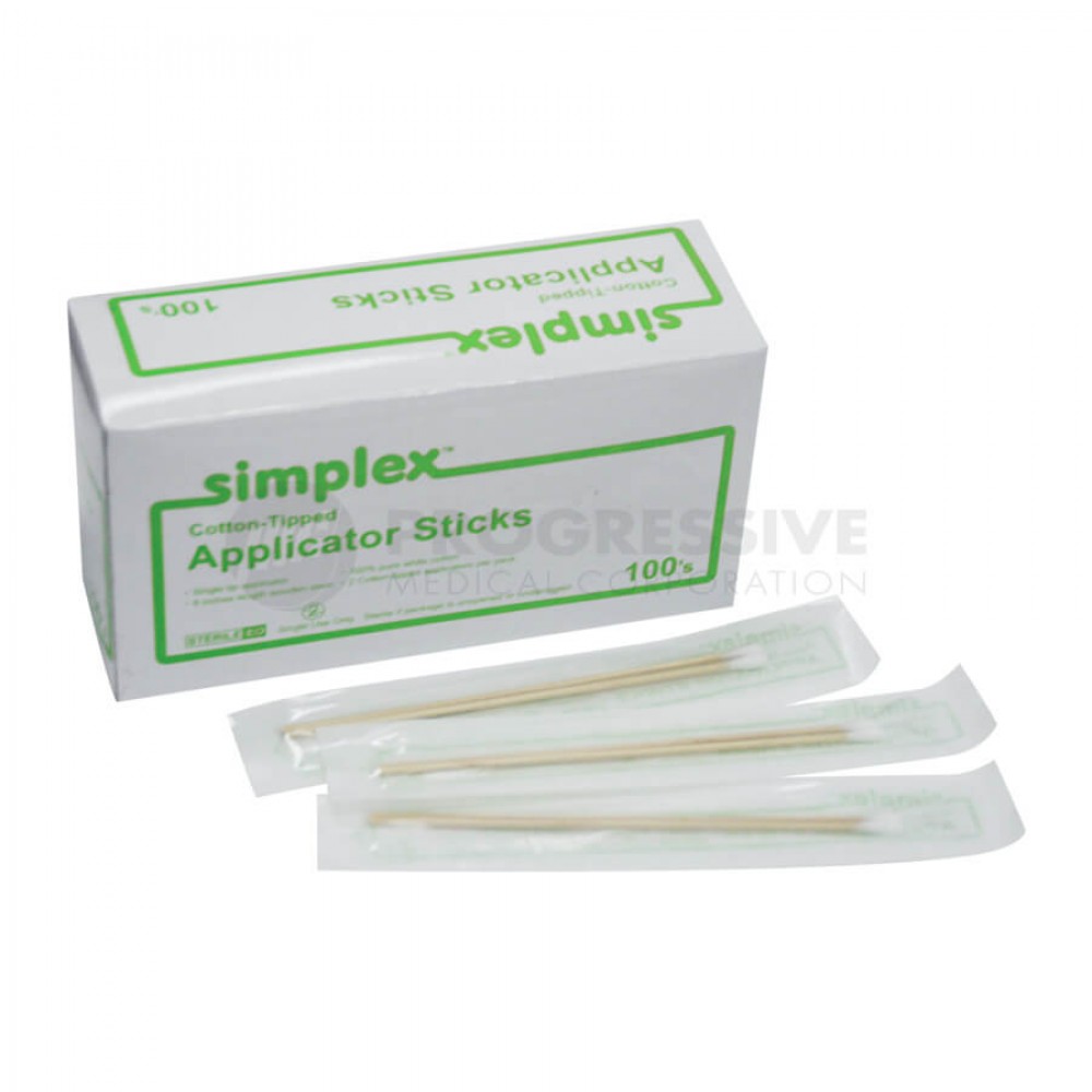 Simplex Cotton-Tipped Applicator Sticks