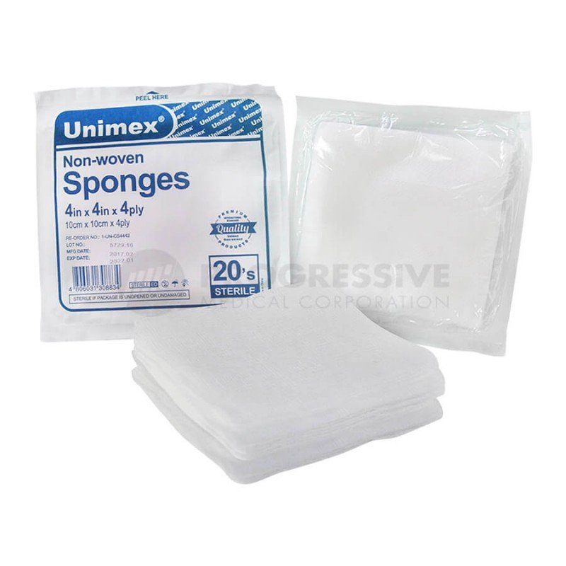 Unimex Gauze Sponge Non-Woven, Sterile 20's