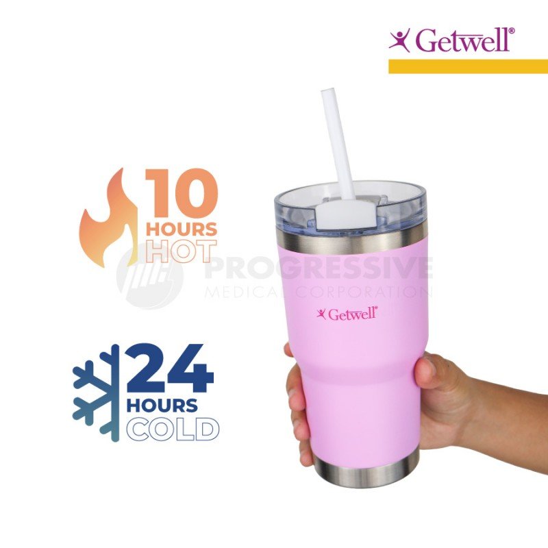 Hydrosenz Tumbler with Straw Purple 14oz, Getwell