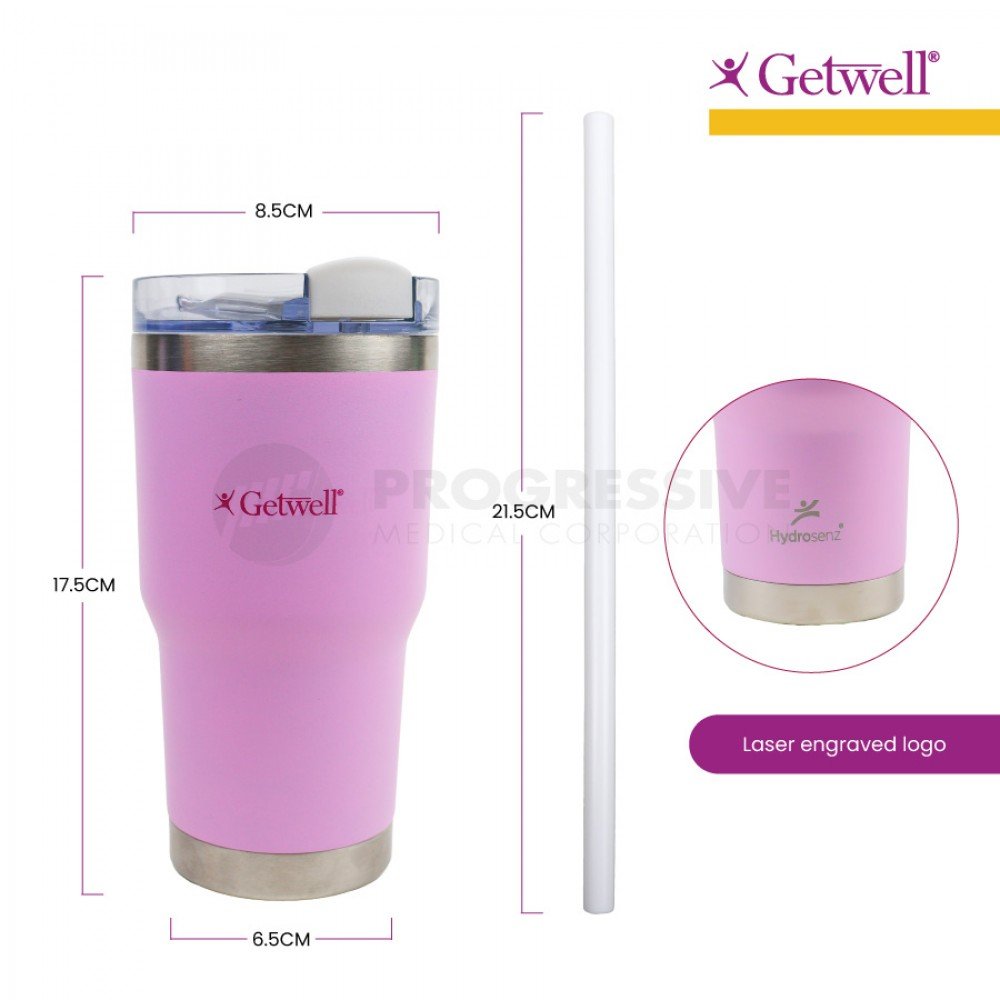 Hydrosenz Tumbler with Straw Purple 14oz, Getwell Hydrosenz Tumbler with Straw Purple 14oz, Getwell