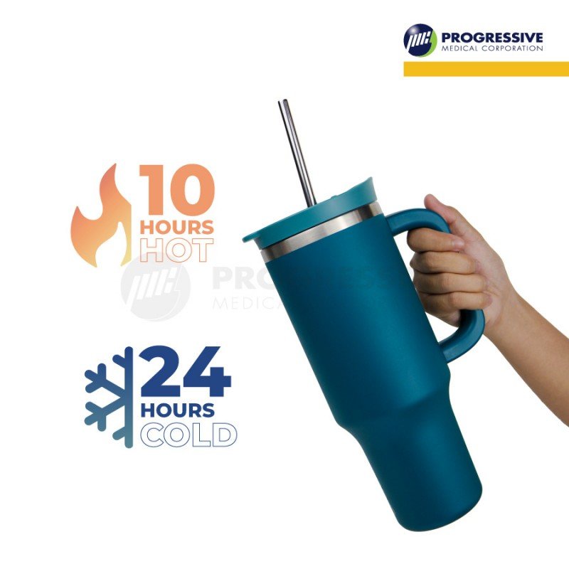 Hydrosenz Tumbler with Straw Teal 40oz, PMC