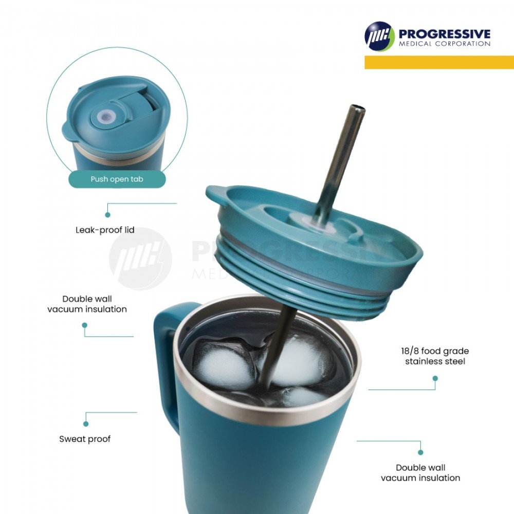 Hydrosenz Tumbler with Straw Teal 40oz, PMC