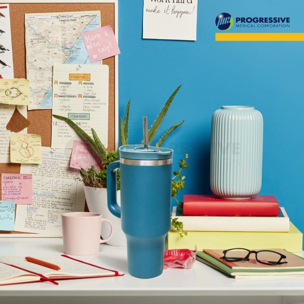 Hydrosenz Tumbler with Straw Teal 40oz, PMC