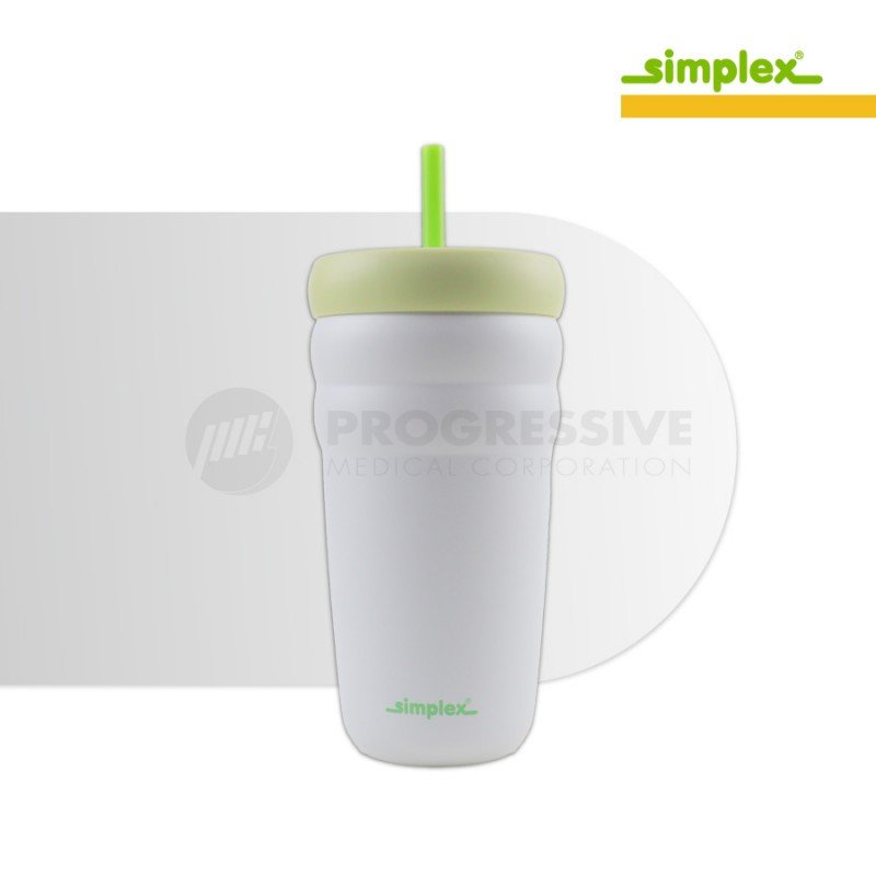 Hydrosenz Tumbler with Straw White-Green 20oz, Simplex