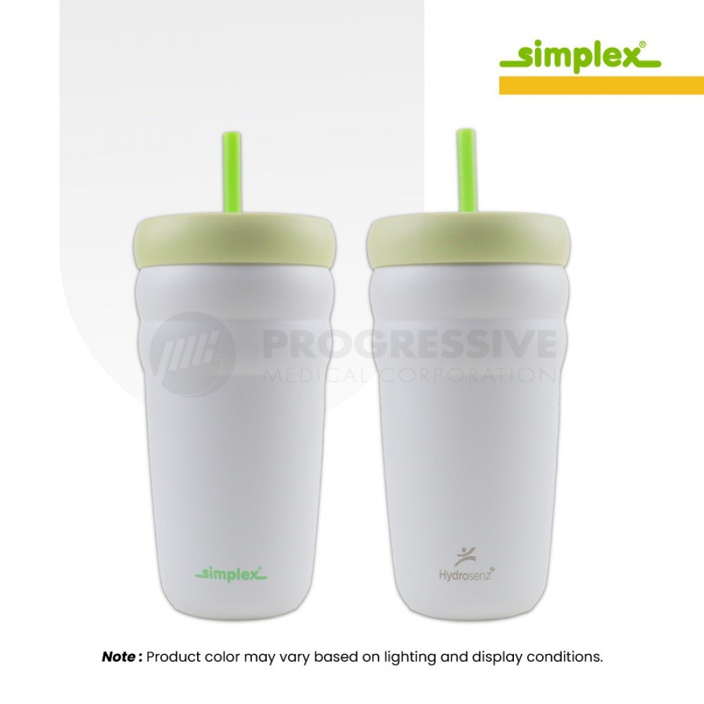Hydrosenz Tumbler with Straw White-Green 20oz, Simplex Hydrosenz Tumbler with Straw White-Green 20oz, Simplex
