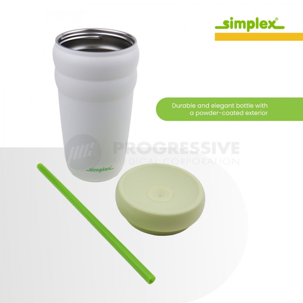 Hydrosenz Tumbler with Straw White-Green 20oz, Simplex Hydrosenz Tumbler with Straw White-Green 20oz, Simplex
