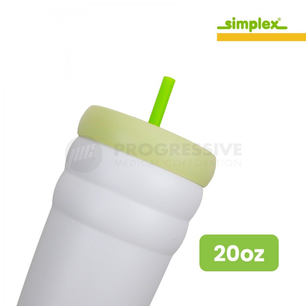 Hydrosenz Tumbler with Straw White-Green 20oz, Simplex Hydrosenz Tumbler with Straw White-Green 20oz, Simplex